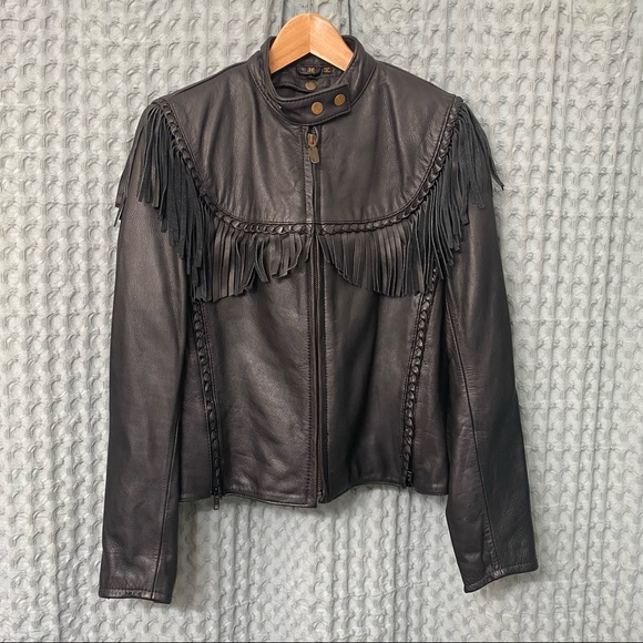 VINTAGE💥 Harley-Davidson Willie G Leather Angel Wings Motorcycle Jacket